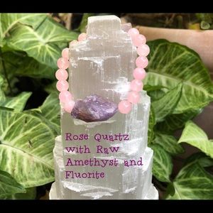 Amethyst and Rose Quartz Energy Healing Bracelet